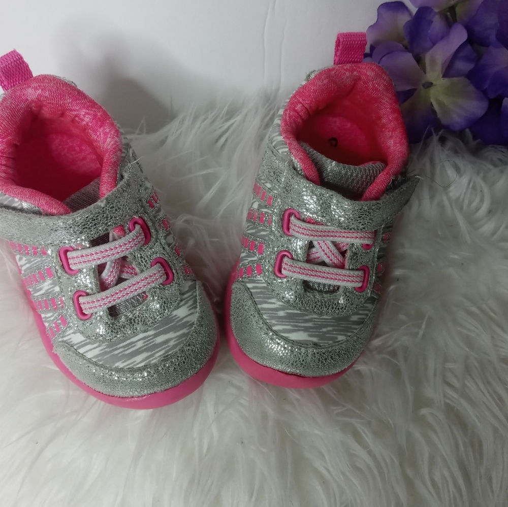 Garanimals Baby Girl Athletic Shoes Pink Gray Silv